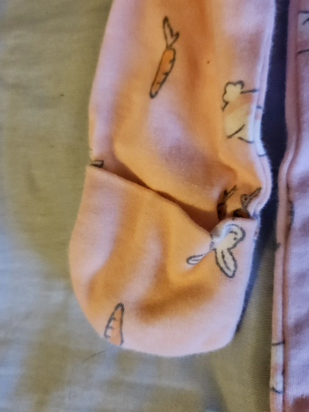 Carter's Pink Bunny & Carrot Footed One-Piece